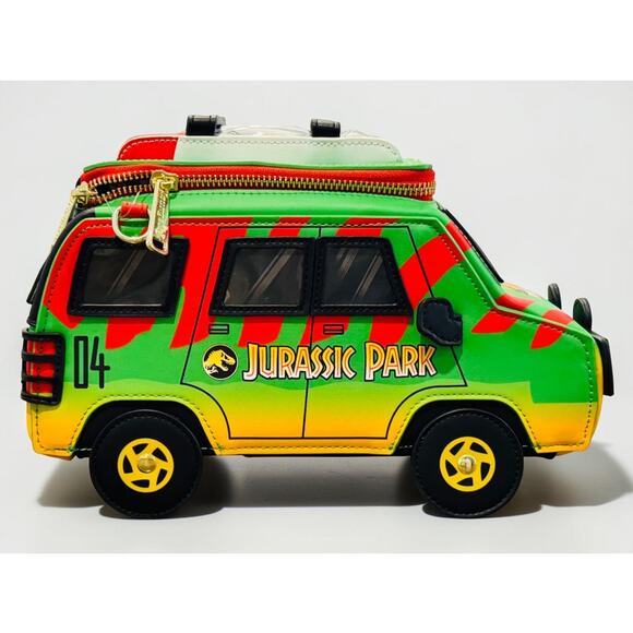 Loungefly Handbags - Loungefly Universal Jurassic Park Safari Tour Vehicle Light Up Figural Crossbody